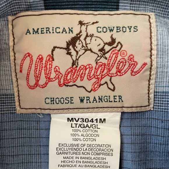 Wrangler Plaid Western Short Sleeve Snap Button Shirt Size L *FREE SHIP* - Picture 4 of 5